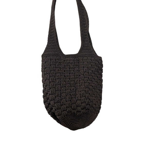 Black Crochet Tote Bag - Picture 2 of 4